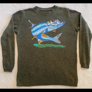 Tarpon Handmade custom knit sewn green sweater new